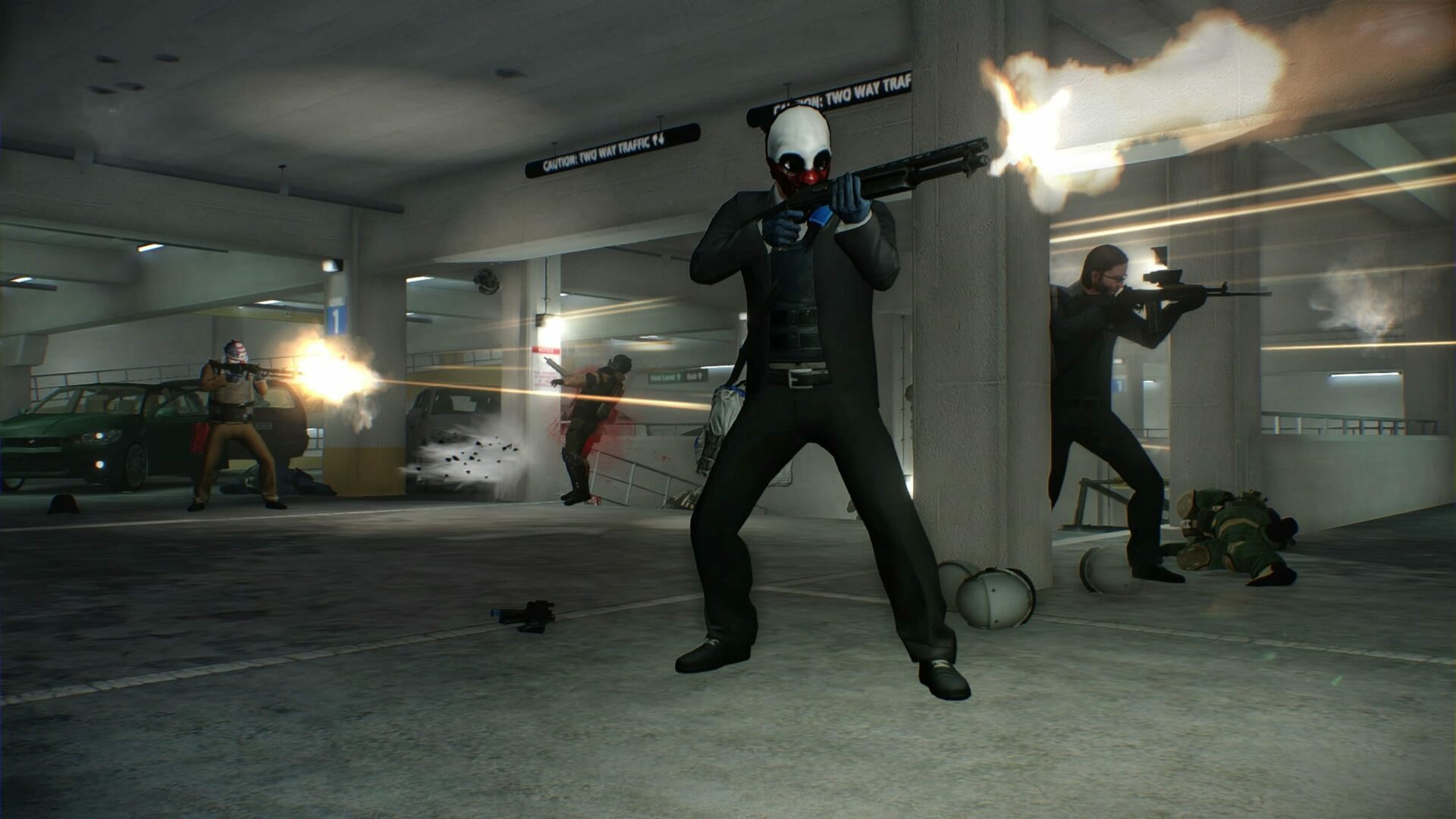 shootout scene at payday2 between robbers